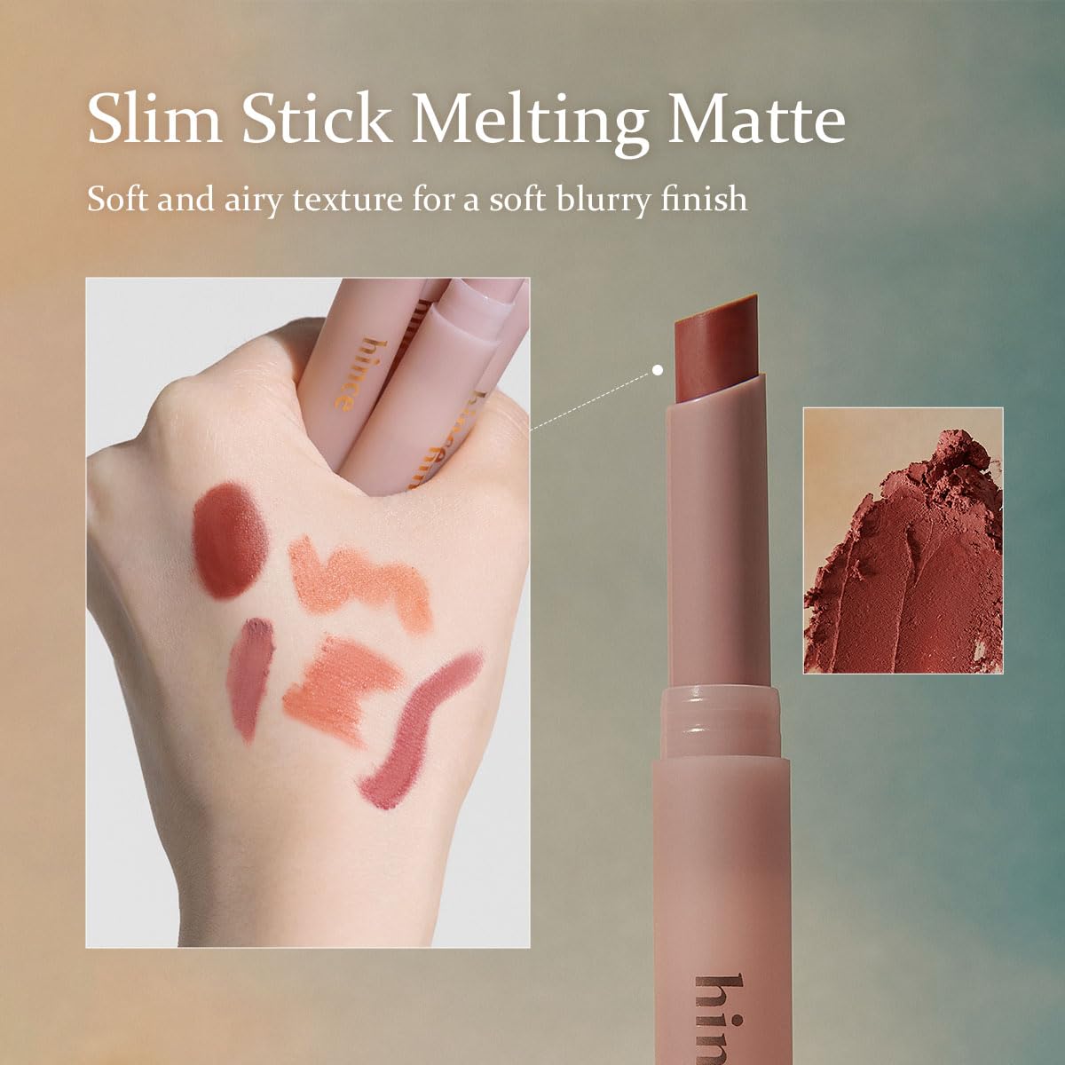HINCE Slim Stick Melting Matte - Smooth Gliding Hydrating Lip Color | Lightweight Cashmere Finish (DEJA VU)