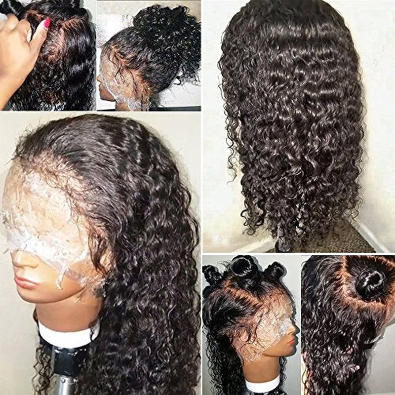 JYZ Burmese Curly Hair Lace Front Wigs Human Hair 180% Density Pre Plucked Bleached Knots with Baby Hair 13X4 HD Lace Brazilian Wet Raw Human Hair Wigs 20 Inch Free Part Natural Color