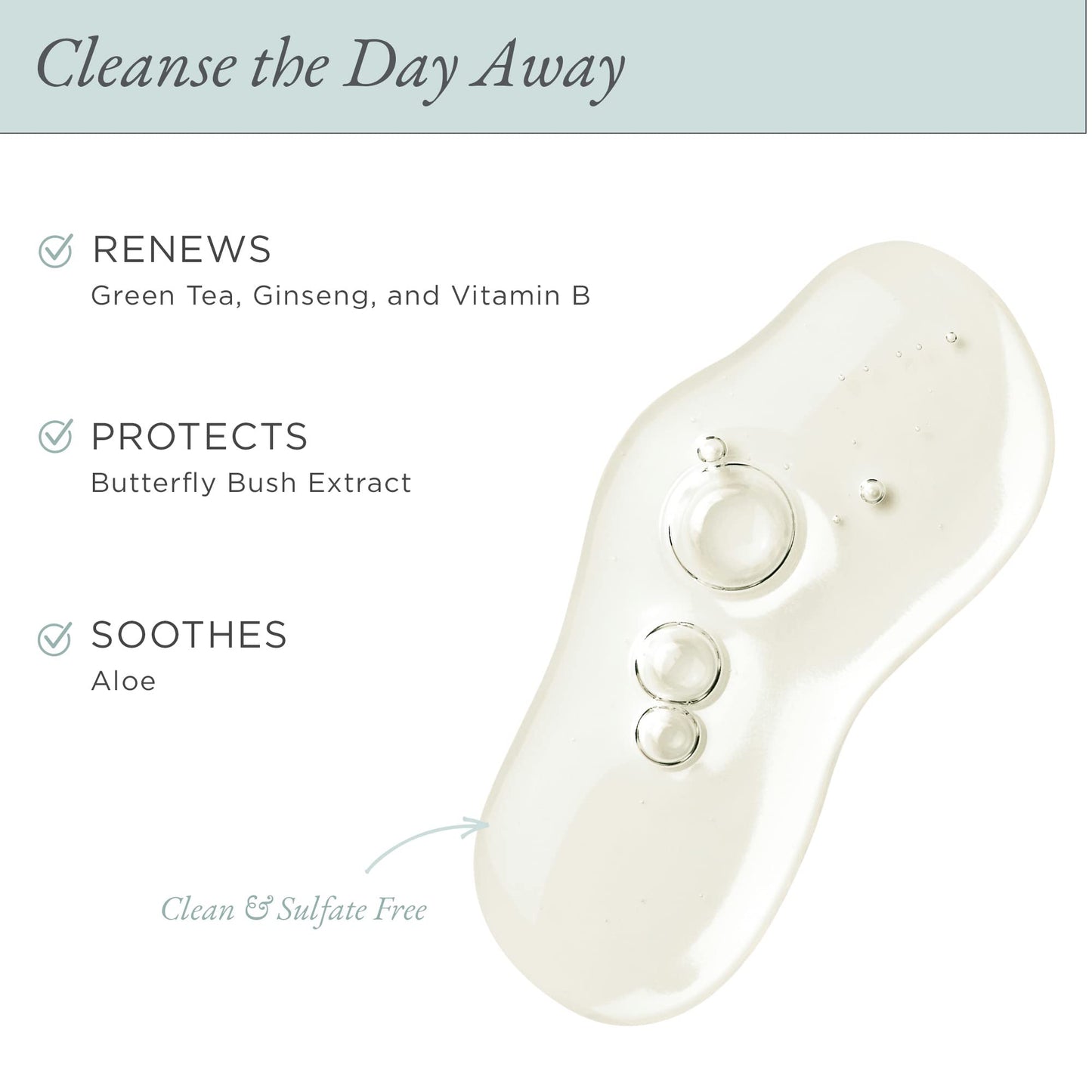PÜR MINERALS Forever Clean Gentle Facial Cleanser, Sulfate-Free Makeup Remover, Vegan-Friendly Formula, Green Tea, Aloe Vera