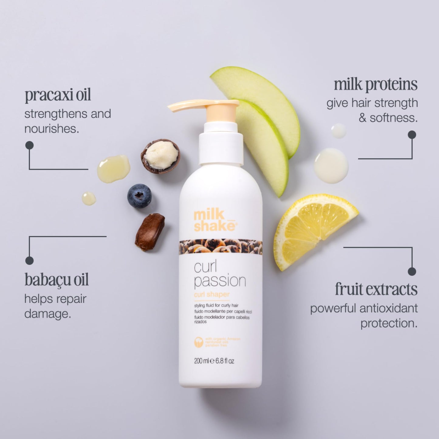 milk_shake Curl Passion Curl Shaper - Lifestyling Shaping Fluid for Curly Hair to Intensify Natural Texture | 6.8 fl oz (200 ml)