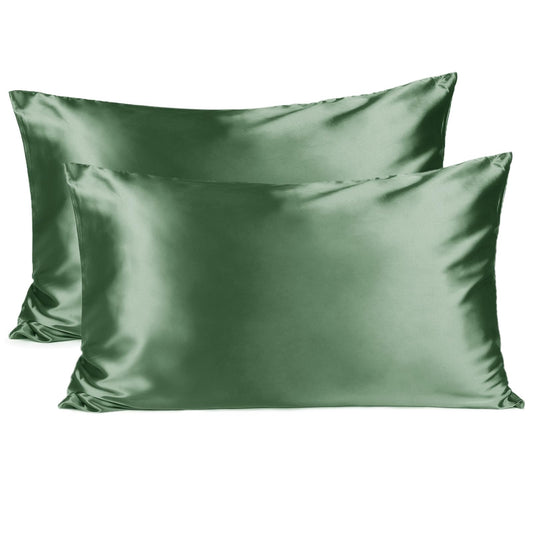 Yanibest Satin Pillowcase, Silk Pillow Cases for Hair and Skin with Zipper, Queen Pillow Cases Set of 2 for 20"x30", Exquisite Packaging for Women Men
