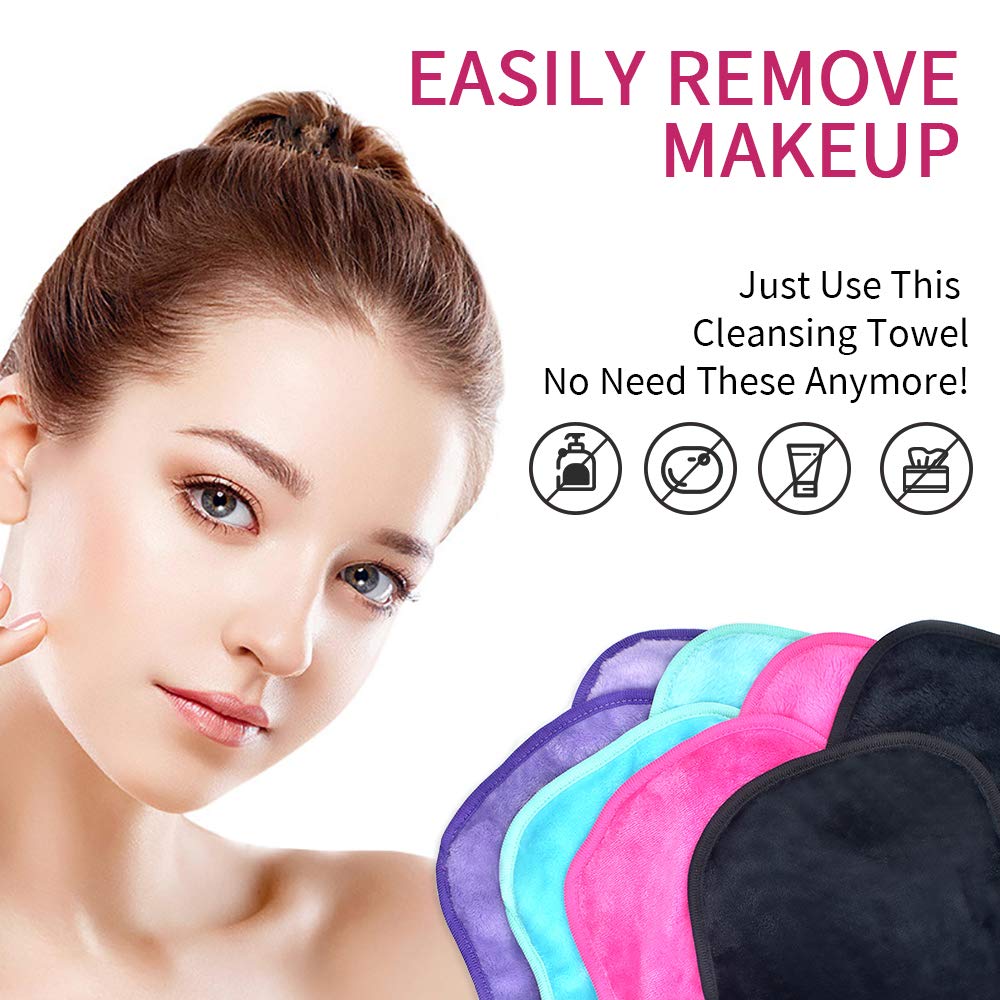UWEME Makeup Remover Cloths 4 Pack: Reusable and Fast Dry Face Wash Cloth