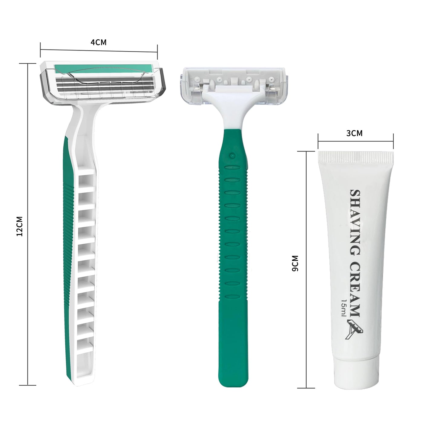 50PCS Disposable Razors with Shaving Cream, Individually Wrapped for Hotel Travel Camping