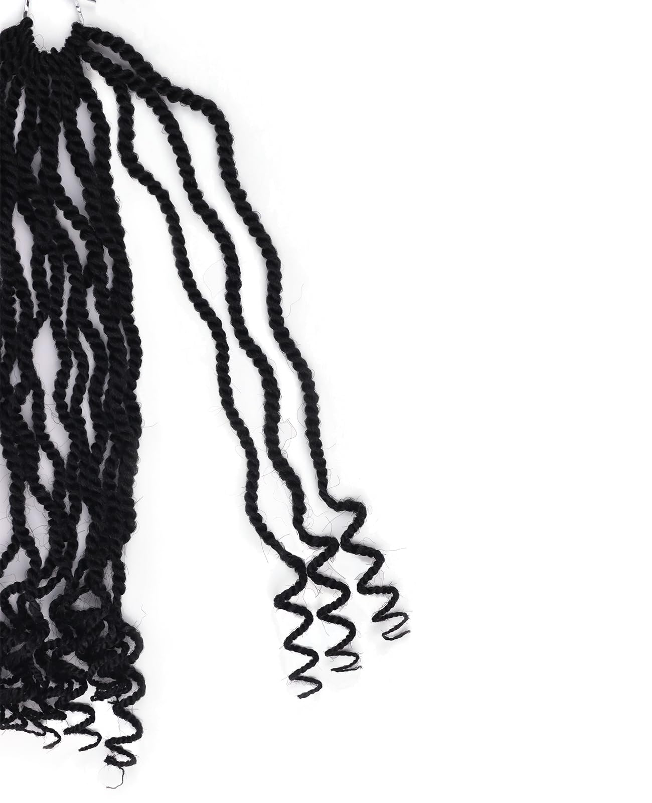 14 Inch Crochet Hair Senegalese Twist Crochet Braids for Black Women 8 Packs Pre Looped Short Micro Braids with Curly Ends Pre Twisted Kinky Twists Crotchet Braid (14 Inch,1B)