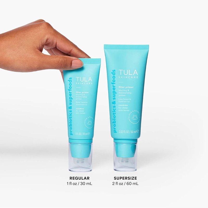 TULA Skincare Filter Primer - Blurring & Moisturizing Face Primer for Redness & Uneven Tone | Tinted with Prebiotic Extracts