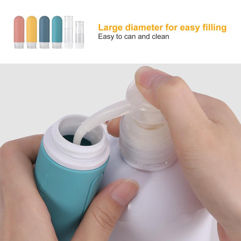 Beveetio 19 Pack Travel Bottles TSA Approved, 3OZ Leakproof Silicone Refillable Travel Size Containers for Toiletries, BPA Free Travel Accessories Tubes Cosmetic Shampoo Lotion Soap