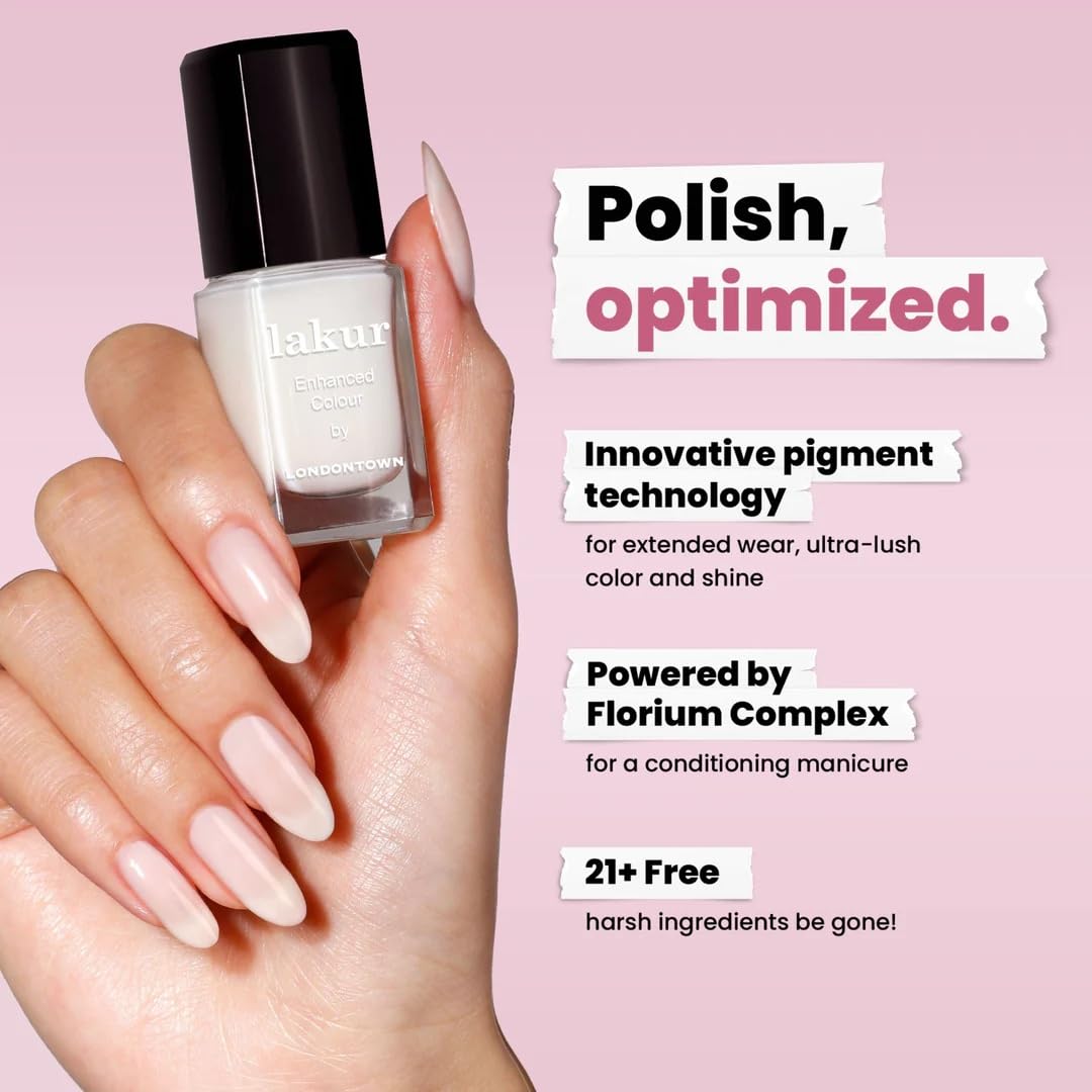 LONDONTOWN Lakur Nail Polish - Long-Lasting Vegan Nail Color | Streak-Free, Chip-Resistant, 0.4 Fl Oz