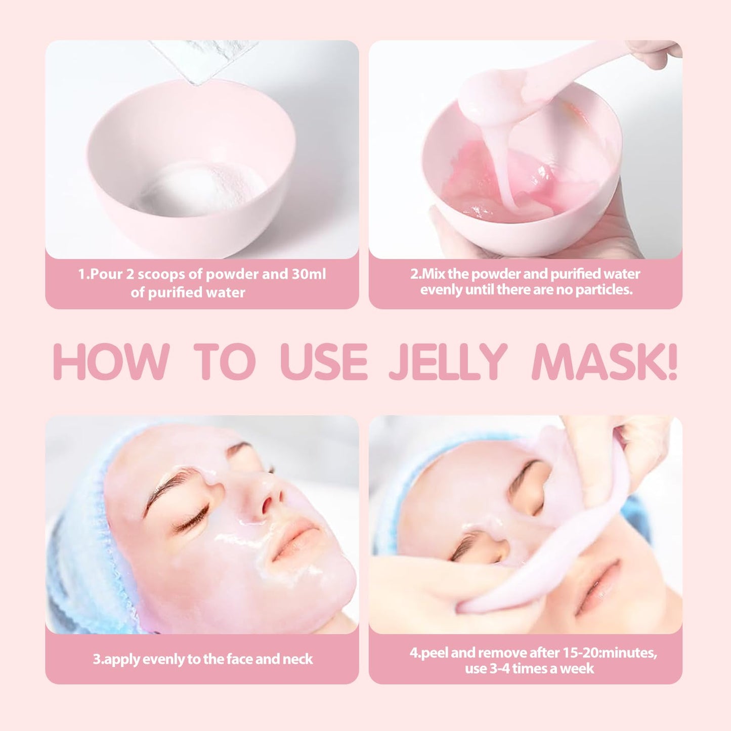 MEWEACHI Jelly Mask For Facials Professional,Spa facial mask Rubber Mask, Moisturizing&Hydrating for Wrinkles&Acne,23 Fl Oz Jar Face Mask SkinCare,Natural Gel Face Masks Facial Mask (Himalayan salt)