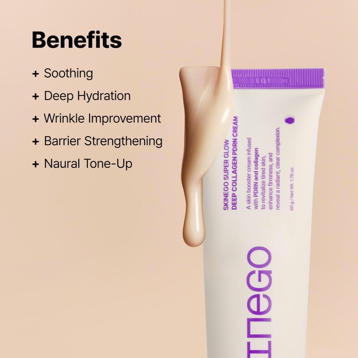 SKINEGO Pharmeus Super Glow Deep Collagen PDRN Cream – 1,000,001ppb PDRN & Collagen, Radiant FinishAdds radiance Moisturizer for Dewy Skin, Firming & Hydrating, 50g / 1.69 fl.oz.