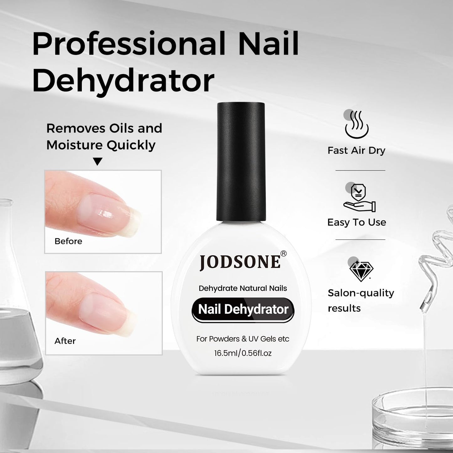 JODSONE Nail Dehydrate & Primer Set - 2Pcs 16.5ml for UV Gels | Superior Bonding for DIY Art Design