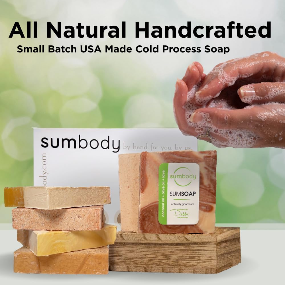 Sumbody USA Made Handmade Soap Bar (6pk) Rich Hydration Dry, Sensitive Skin, Moisturizing Soap For Face, Hands, Body Self Care Gift Set Men & Women - Goat Milk Citrus Vanilla Coconut Variety Pack