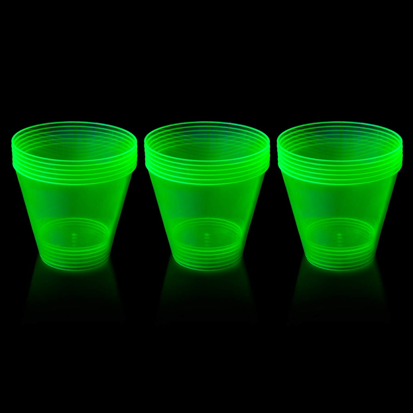 Party Essentials Hard Plastic 25 Count Party Cups/Tumblers, 9-Ounce, Neon Green