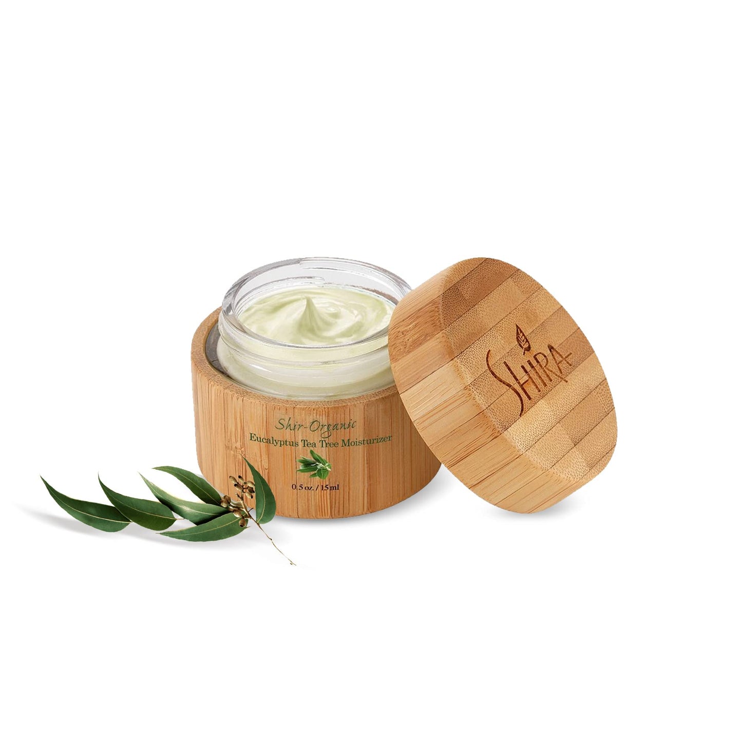 Shira Organic 15ml - Eucalyptus Tea Tree Moisturizer – Hydrating Facial Cream for Normal to Oily Skin, Natural Skin Care with Pure Ingredients, Lightweight Daily Moisturizer for Women