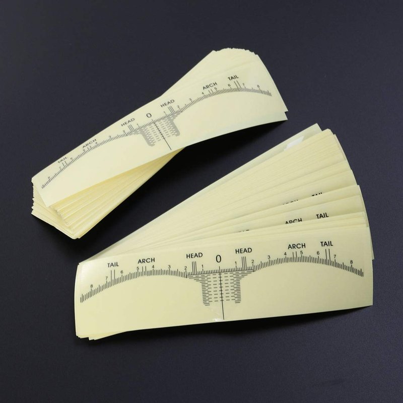 100 pcs Disposable Eyebrow Ruler Sticker Eyebrow Shaping Tools for Makeup Measurement Tattoo Supplies