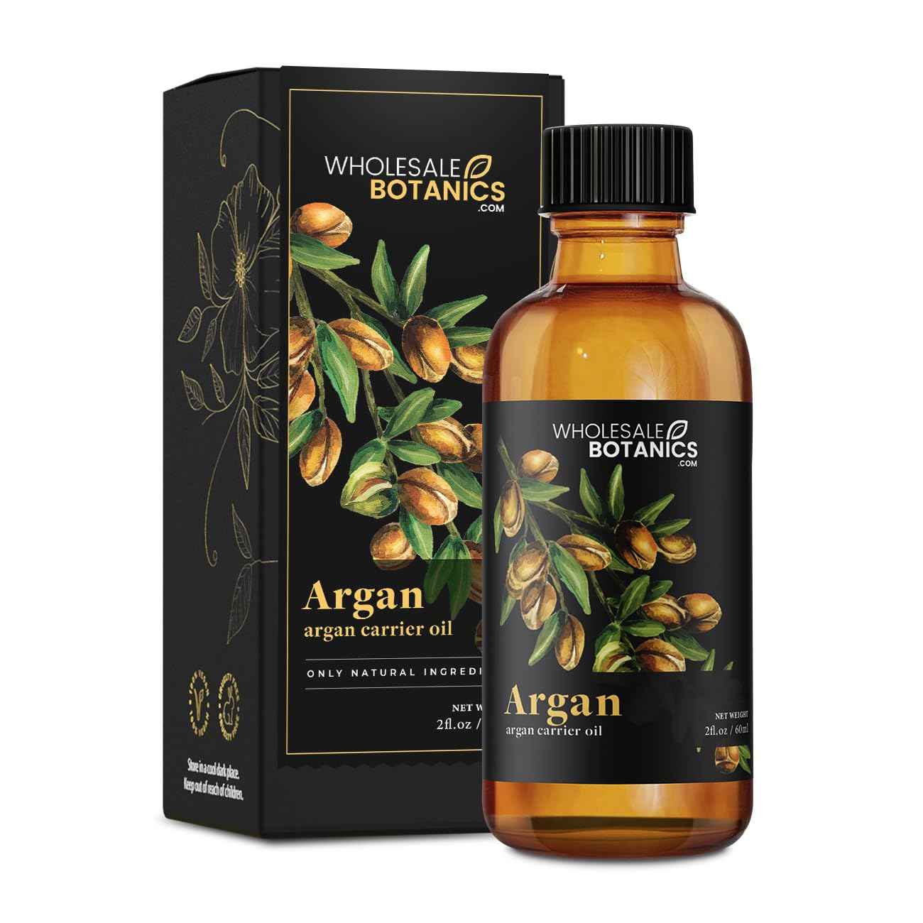 Wholesale Botanics Argan Oil Premium Grade 100% Undiluted Carrier Oil | for Skin, Face, Body, Hair Revitalization | Vegan & Cruelty Free (2 Fl Oz)