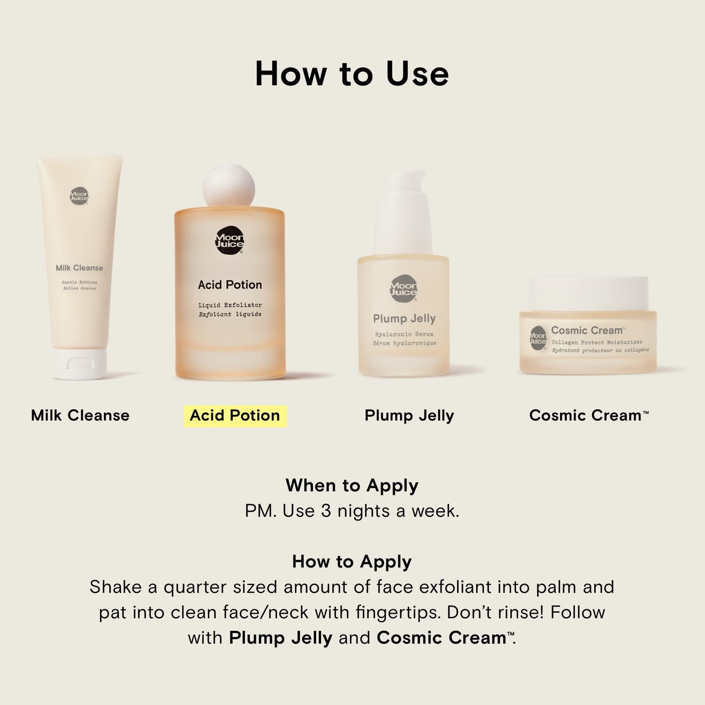 Moon Juice, Acid Potion Liquid Exfoliator, 25% AHA BHA + Niacinamide, 3.3oz