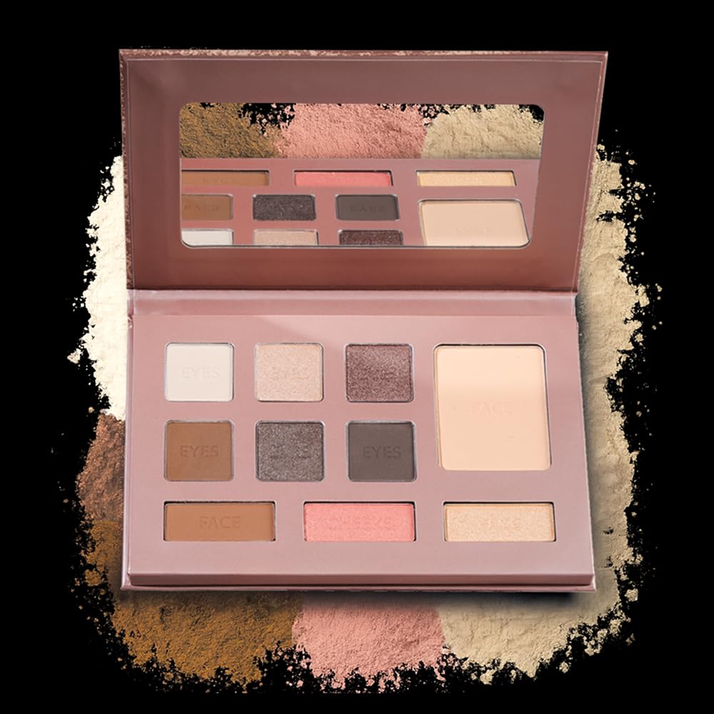 LUMINESS Face Time Essentials Face Palette - Includes Bronzer, Blush, Highlighter, Face Powder and 6 Eyeshadows - Highly Pigmented, Long-Wearing Makeup Palette - Silky Smooth, Easy to Blend