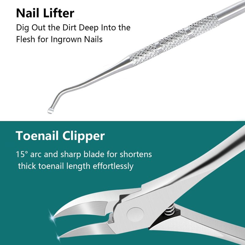 Pedicure Kit Ingrown Toenail Removal Kit Pedicure Tools for Feet with Callus Shaver Pedicure Set Stainless Steel Ingrown Toenail Tool Foot Care Callus Remover (40 Pcs Set)