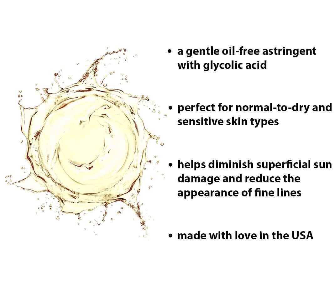 RAYA Ginseng Astringent with AHA 8 oz (G-205) | Gentle Glycolic Facial Toner for Dry and Sensitive Skin | Helps Tighten Pores, Smooth Complexion, and Reduce Fine Lines | Made with Alpha Hydroxy Acids