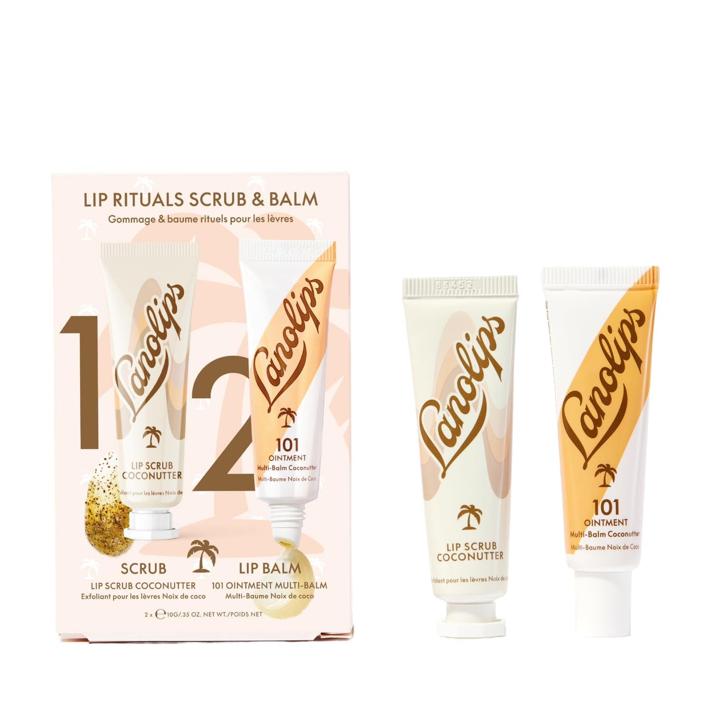Lanolips Coconutter Lip Scrub & Lip Balm - Lip Rituals Lip Care Kit Infused with Pure Lanolin & Coconut Oil - Gently Smoothes and Hydrates Dead Skin (2 Count)