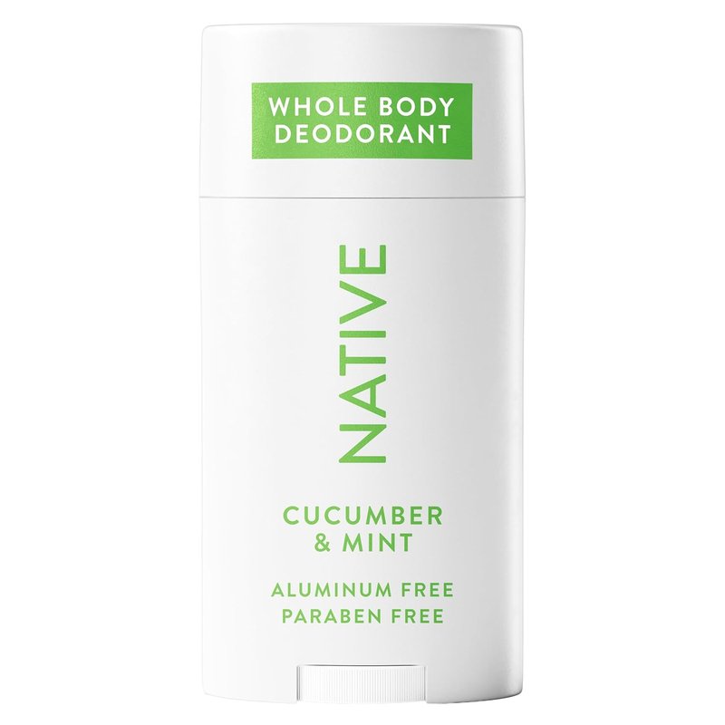Native Whole Body Deodorant - Cucumber & Mint Scent | 72-Hour Odor Protection, Aluminum-Free, 2.3oz