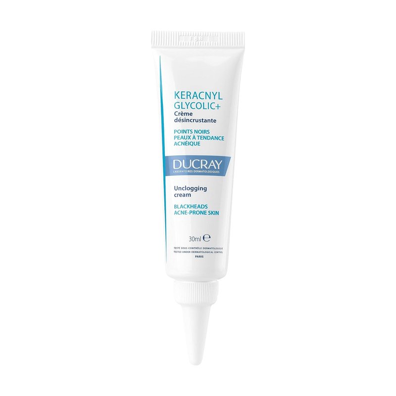 Ducray Keracnyl Glycolic+ Unclogging Cream - Acne Treatment for Blackheads | 30ml
