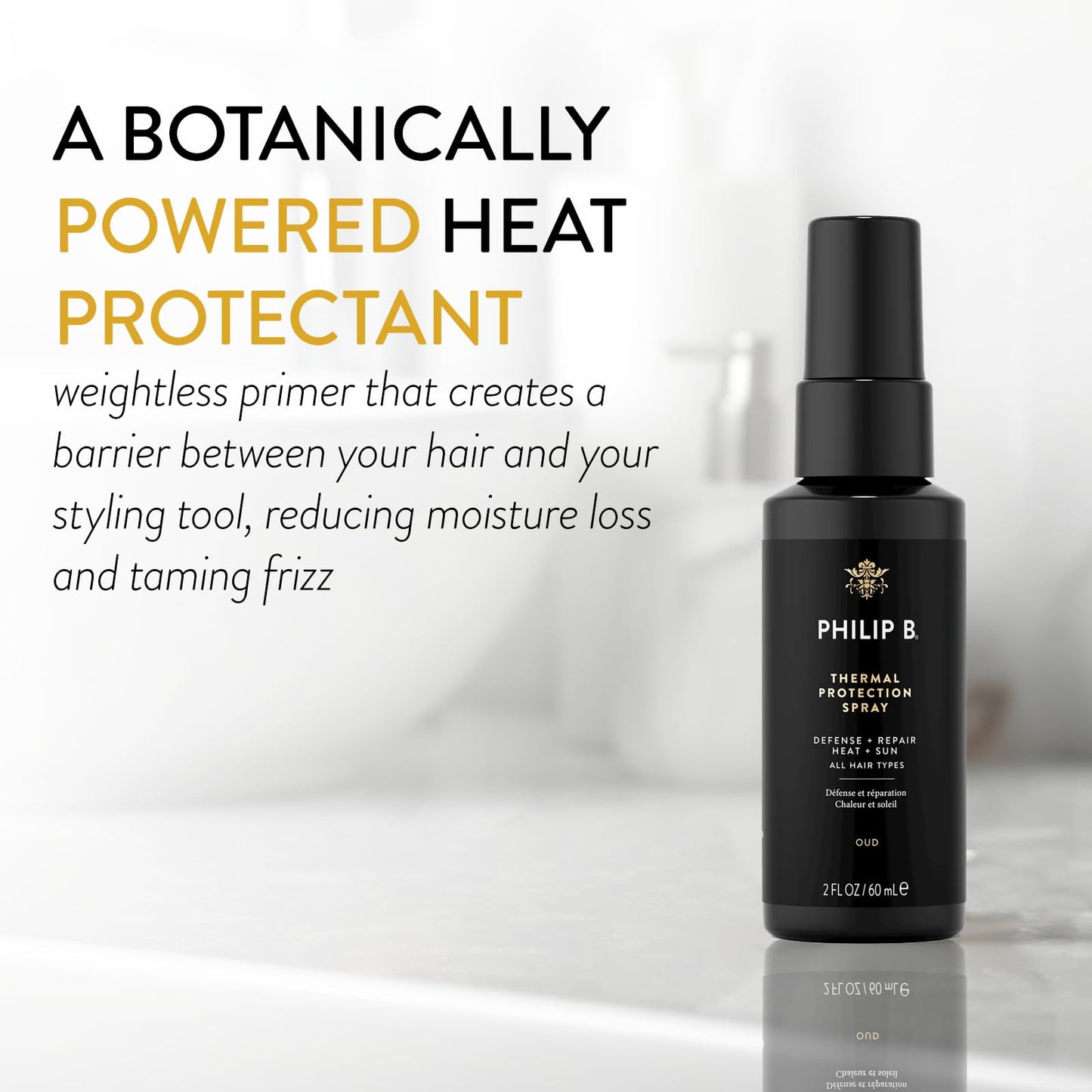 PHILIP B Thermal Protection Spray 2 oz. (60 ml) | Plump, Shine & Protect Hair from Heated Hair Tools
