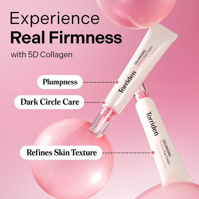 Torriden Collagen Firming Eye Cream - 5D Complex for Wrinkle Reduction & Dark Circles | 30ml