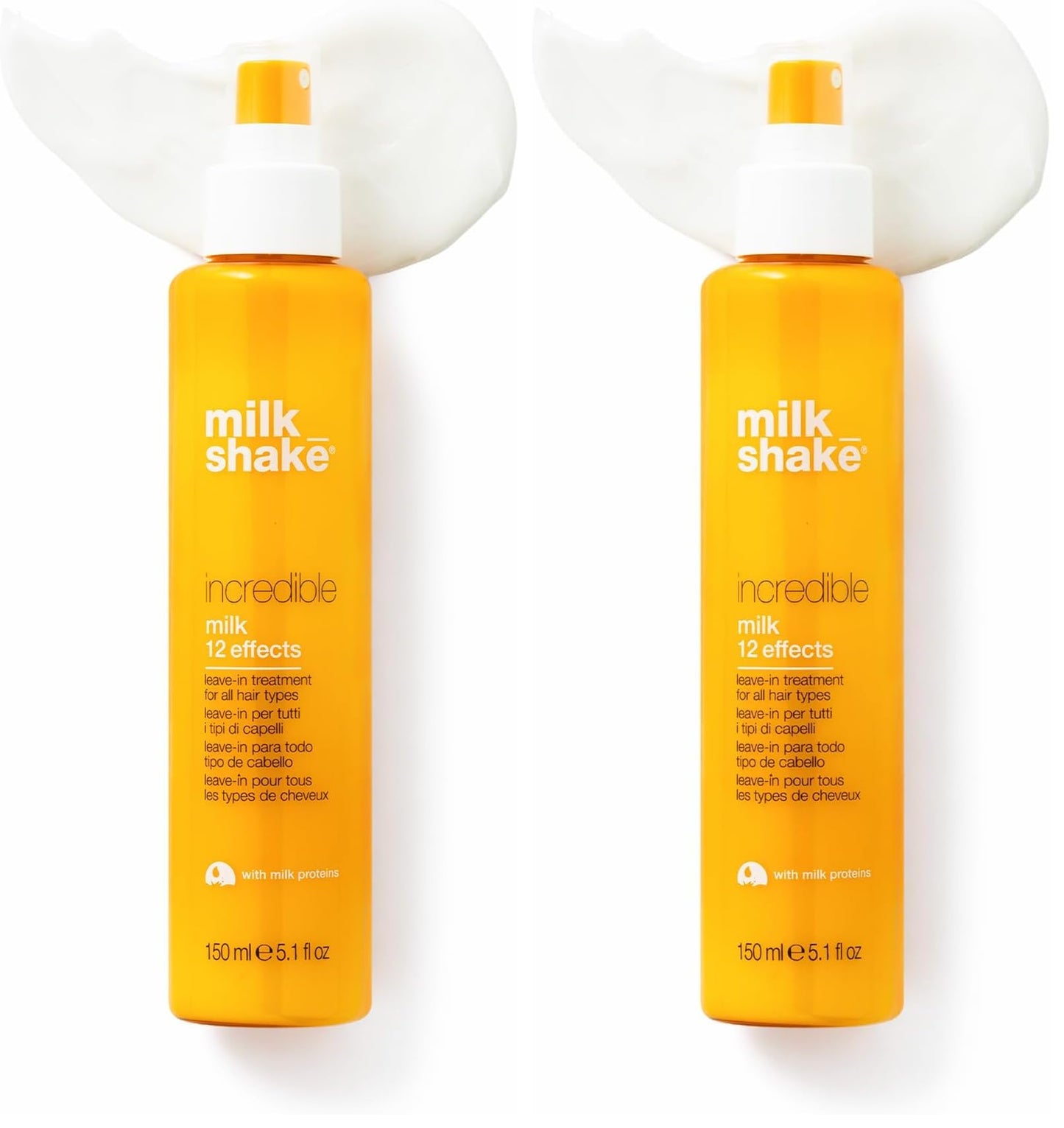 milk_shake Incredible Milk - Leave-In Hair Treatment for All Hair Types | Renews Detangles and Repairs Damaged Hairs | 5.1 fl oz (150 ml),(Pack of 2)