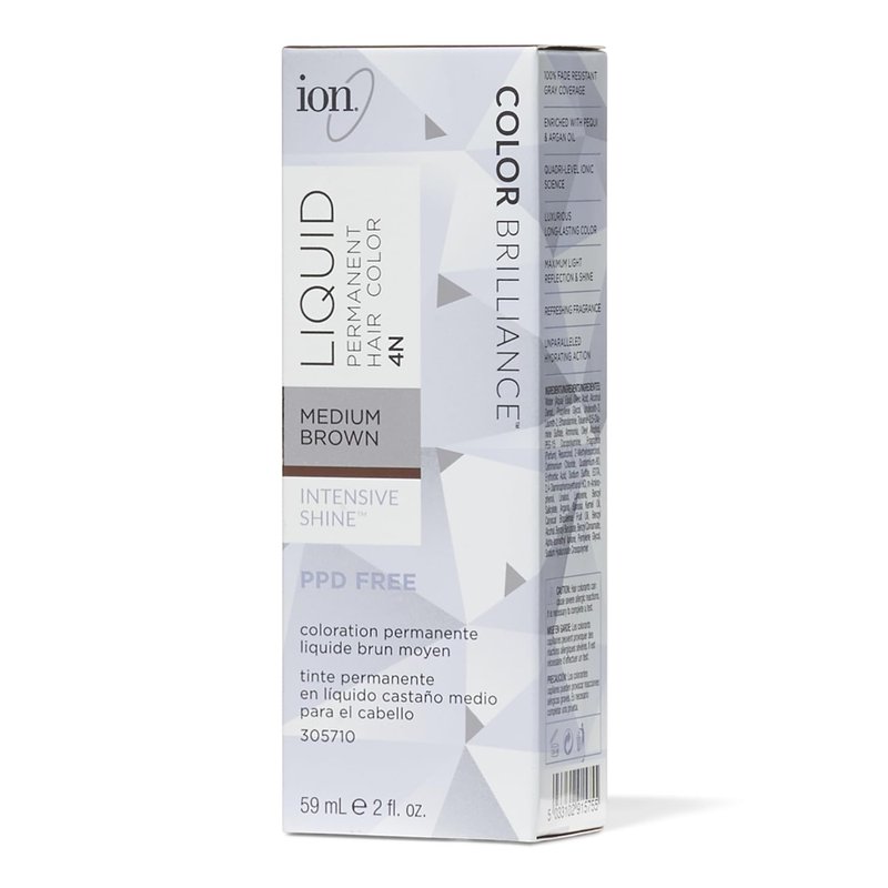 Ion 4N Medium Brown Permanent Hair Color - Rich, Long-Lasting Formula for Vibrant Color
