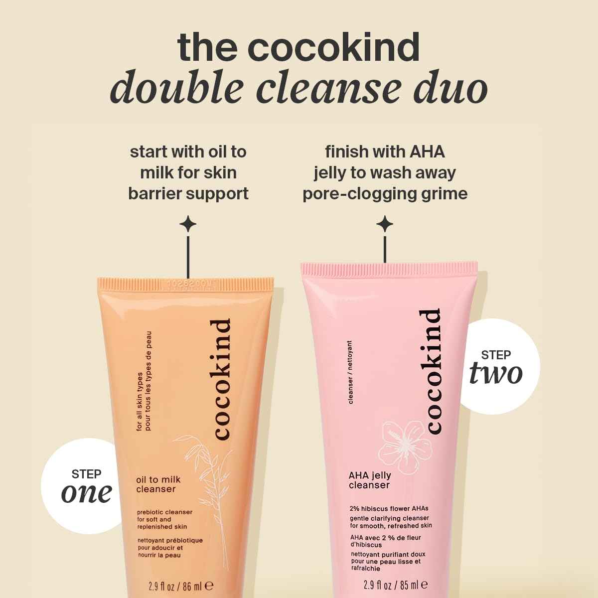 Cocokind Oil to Milk Face Wash, Oil Based Cleanser and Oil Makeup Remover - Cleansing Oil, Cleansing Milk and Cream Cleanser for Face