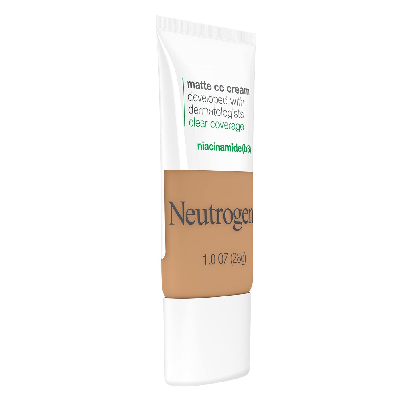 Neutrogena Clear Coverage Flawless Matte CC Cream, Full-Coverage Color Correcting Cream Face Makeup with Niacinamide (b3), Hypoallergenic, Oil Free &-Fragrance Free, Butterscotch, 1 oz (Pack of 2)