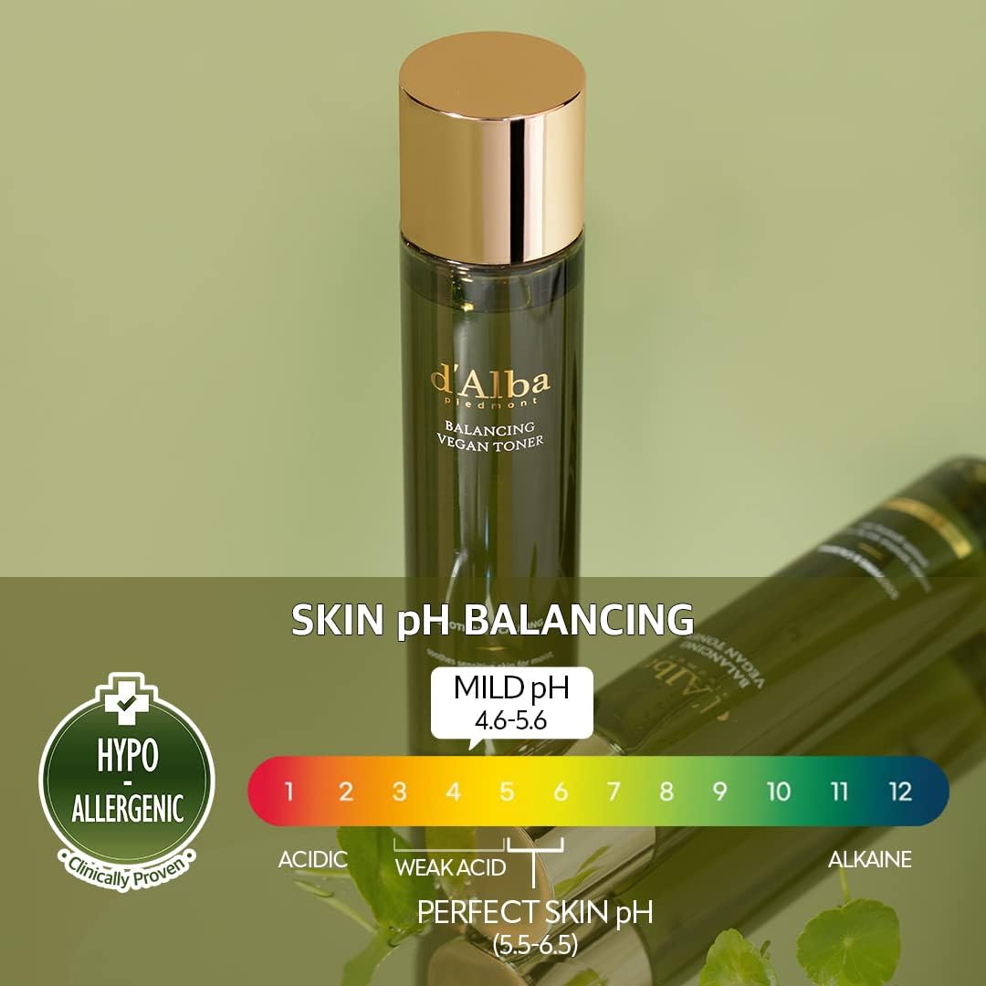 **d'alba Italian White Truffle Vegan Toner - Mild pH Formula for Sensitive Skin | Lightweight Finish**