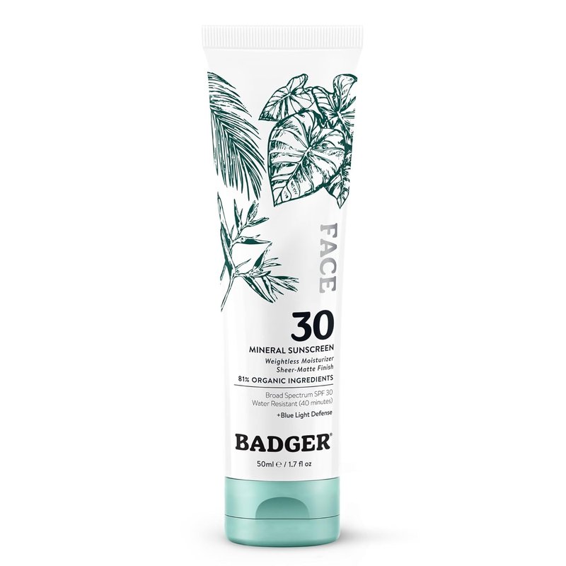 Zinc Oxide Face Sunscreen SPF 30 - Lightweight Mineral Formula | Matte Finish, No White Cast, Vegan, 1.7 fl oz