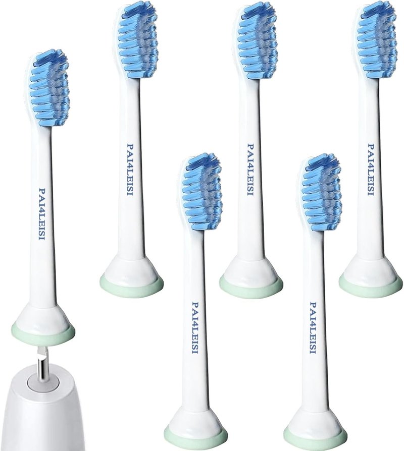 Sensitive Replacement Toothbrush Heads for Philips Sonicare - Soft Bristles, 6 Pack