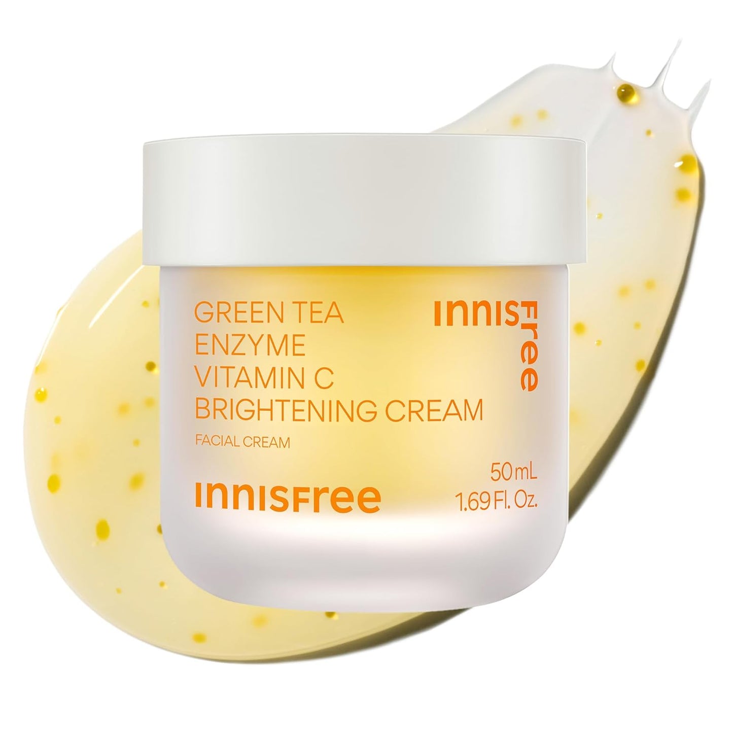 Innisfree Green Tea Enzyme Vitamin C Cream - Brightening Korean Face Moisturizer for Dark Spots & Radiant Skin