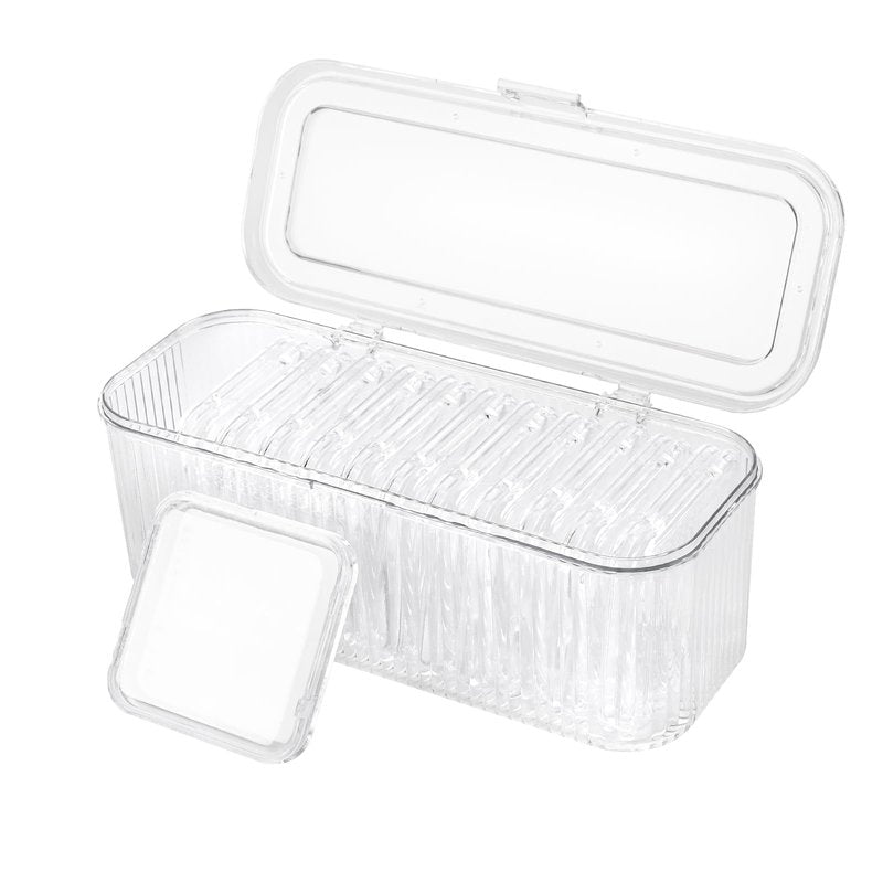 JAPCHET 24 PCS 3.3 Inch Press on Nail Organizer, Clear Storage Box with 2 Big Storage Box for Nails Display Home Salon