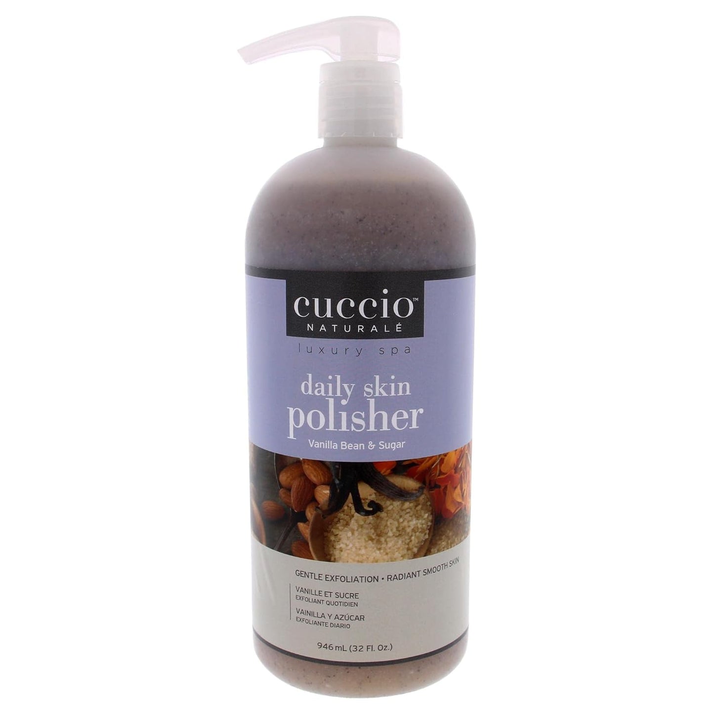 Cuccio Daily Skin Polisher - Vanilla Bean & Sugar Exfoliating Scrub | 32 Oz