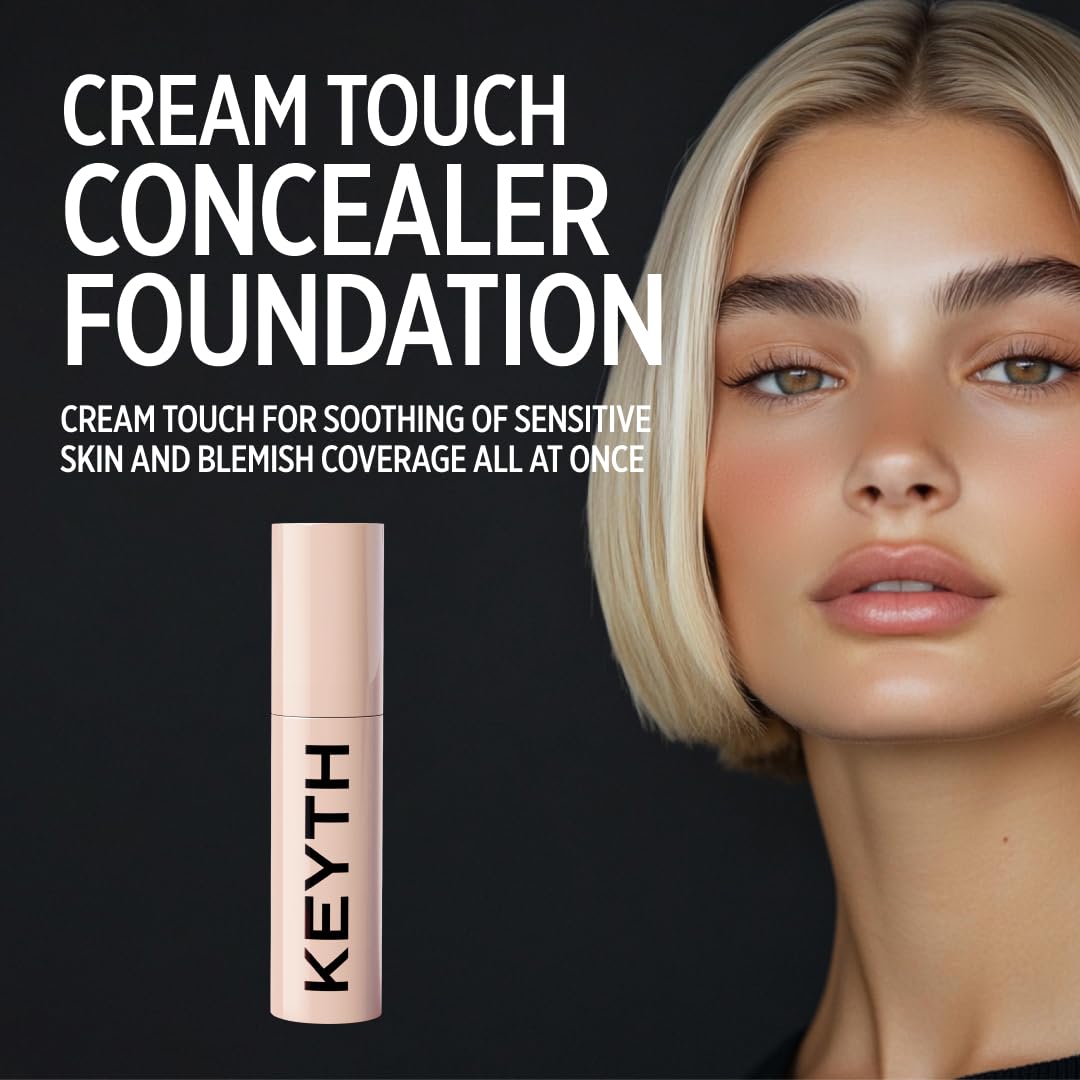 KEYTH CREAM TOUCH CONCEALER #02 (15ML, 0.50 FL.OZ.) / Imperfections Coverage, Lightweight, Skin-comforting, Dreamy Skin, Mild Formula, Triple CICA