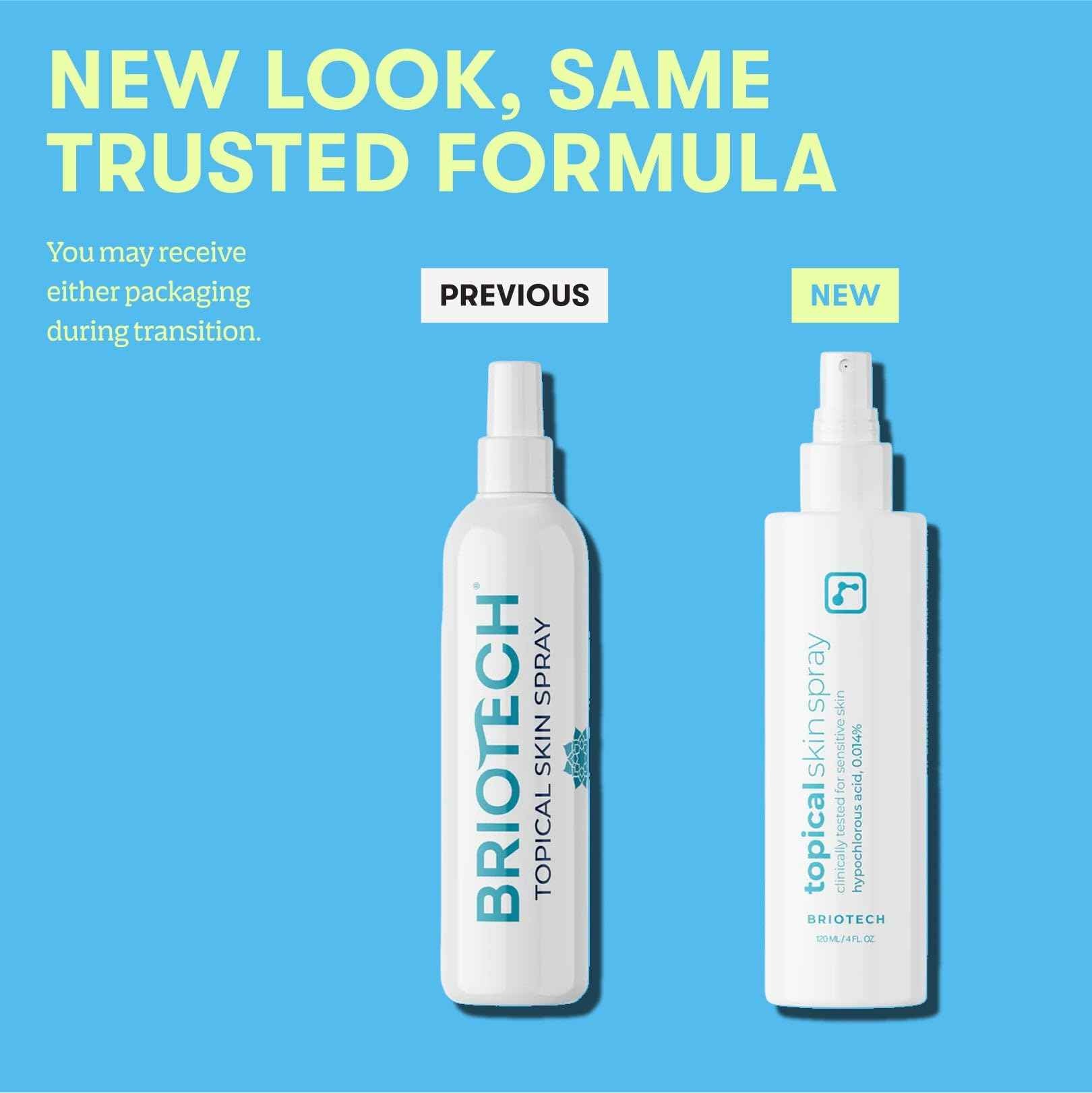 BRIOTECH Topical Skin Spray, Hypochlorous Acid Spray for Sensitive Skin, HOCl Facial Mist, Full Body Support Against Irritation, Calm Redness, Soothe Foot & Scalp, 8 oz (1 Pack)