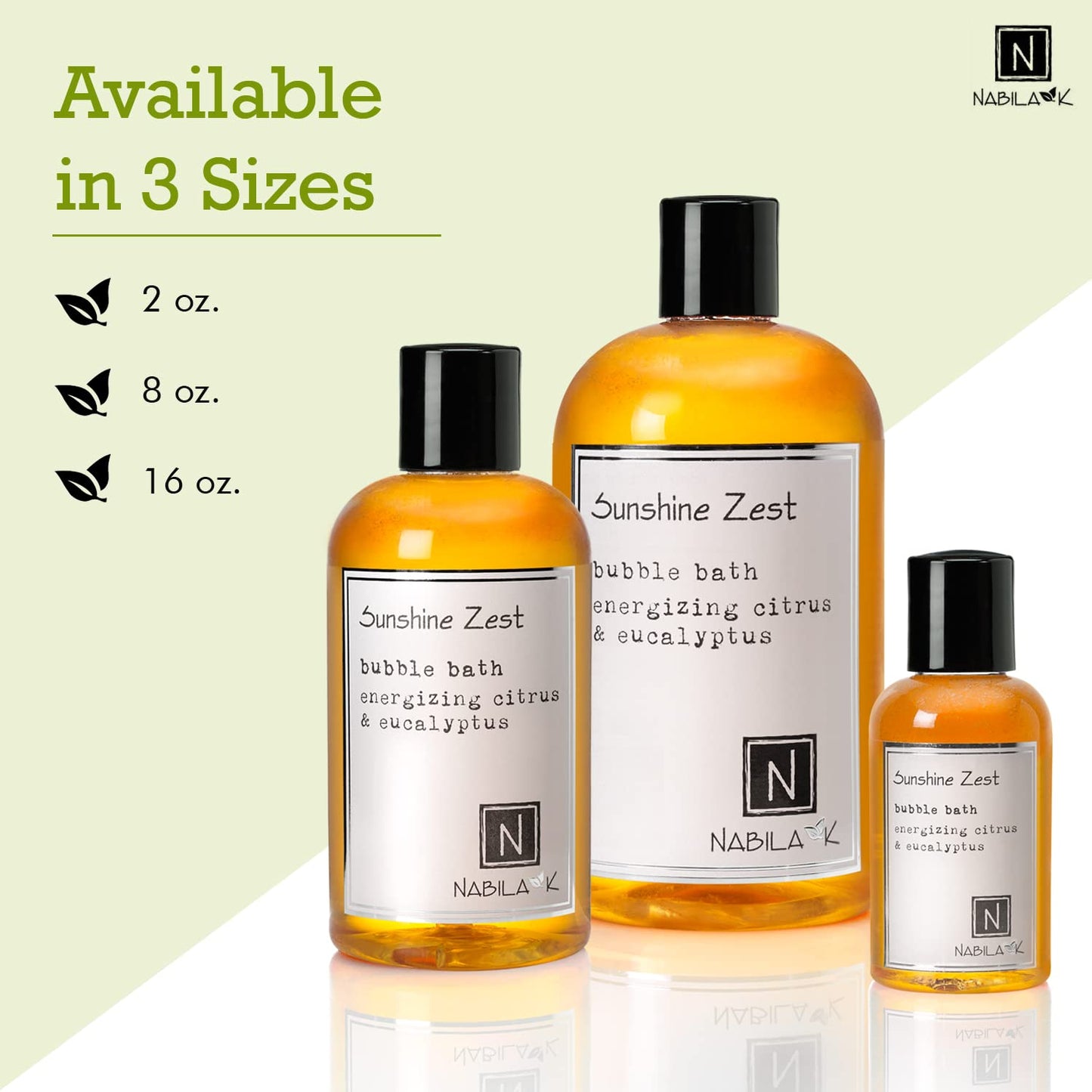 Nabila K Sunshine Zest Bubble Bath with Citrus & Eucalyptus | Natural & Organic, Sulfate-Free, Tear-Free | Luxury Aromatherapy Bath Soak for Sensitive Skin | for Women & Men, 8 oz