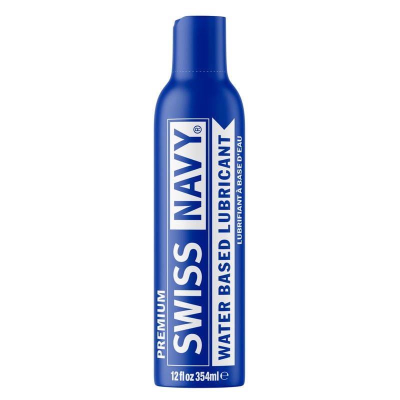Swiss Navy Premium Water-Based Lubricant - 12 oz - Lubricating Gel for Men, Women & Couples - Toy Safe - Non-Staining Formula - Compatible with Latex & Condoms