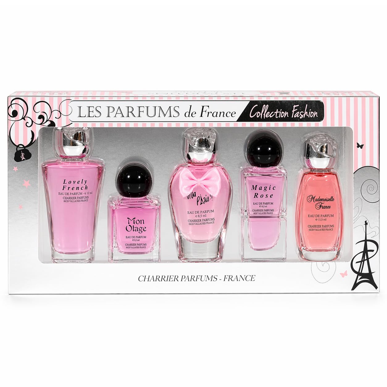 Charrier Parfums - 5 Eaux de Parfum Gift Set - 'Collection Fashion' - 49.7 ml - Made in Provence, France