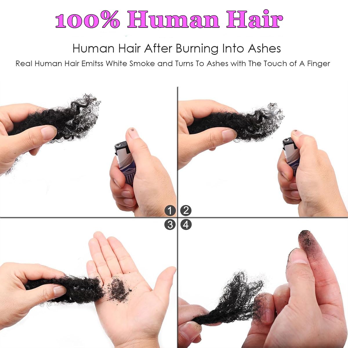 Afro Kinkys Bulk Human Hair 100g 10 Inch Chocolate Brown Afro Kinky Curly Human Hair Bulk for Dreadlock Extensions, Micro Locs, Braiding Twists, Braids and Repair Locs 4#