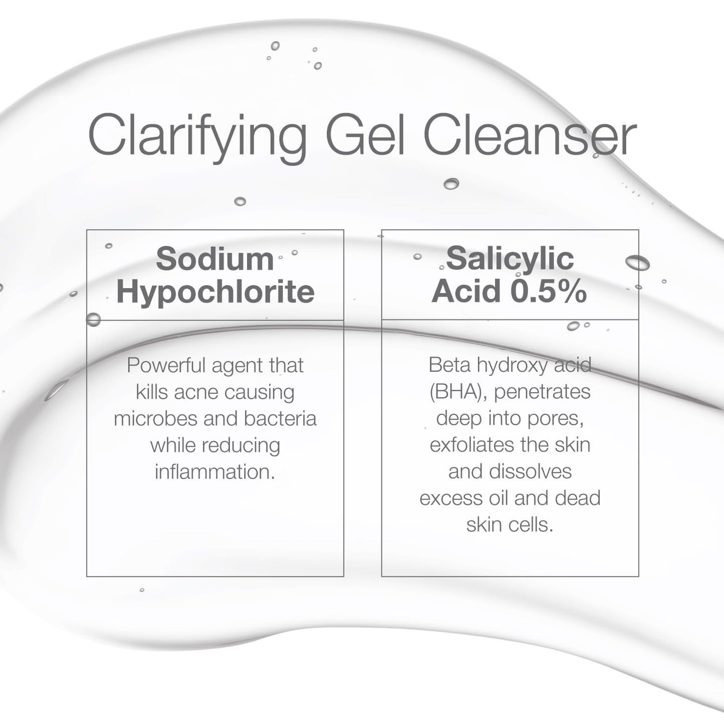 CLn® Acne Cleanser-The Only Cleanser with 0.5% Salicylic Acid Preserved with Sodium Hypochlorite for Clarifying Skin from Blackheads & Breakouts, Oil-Free & Fragrance-Free, 8 fl oz
