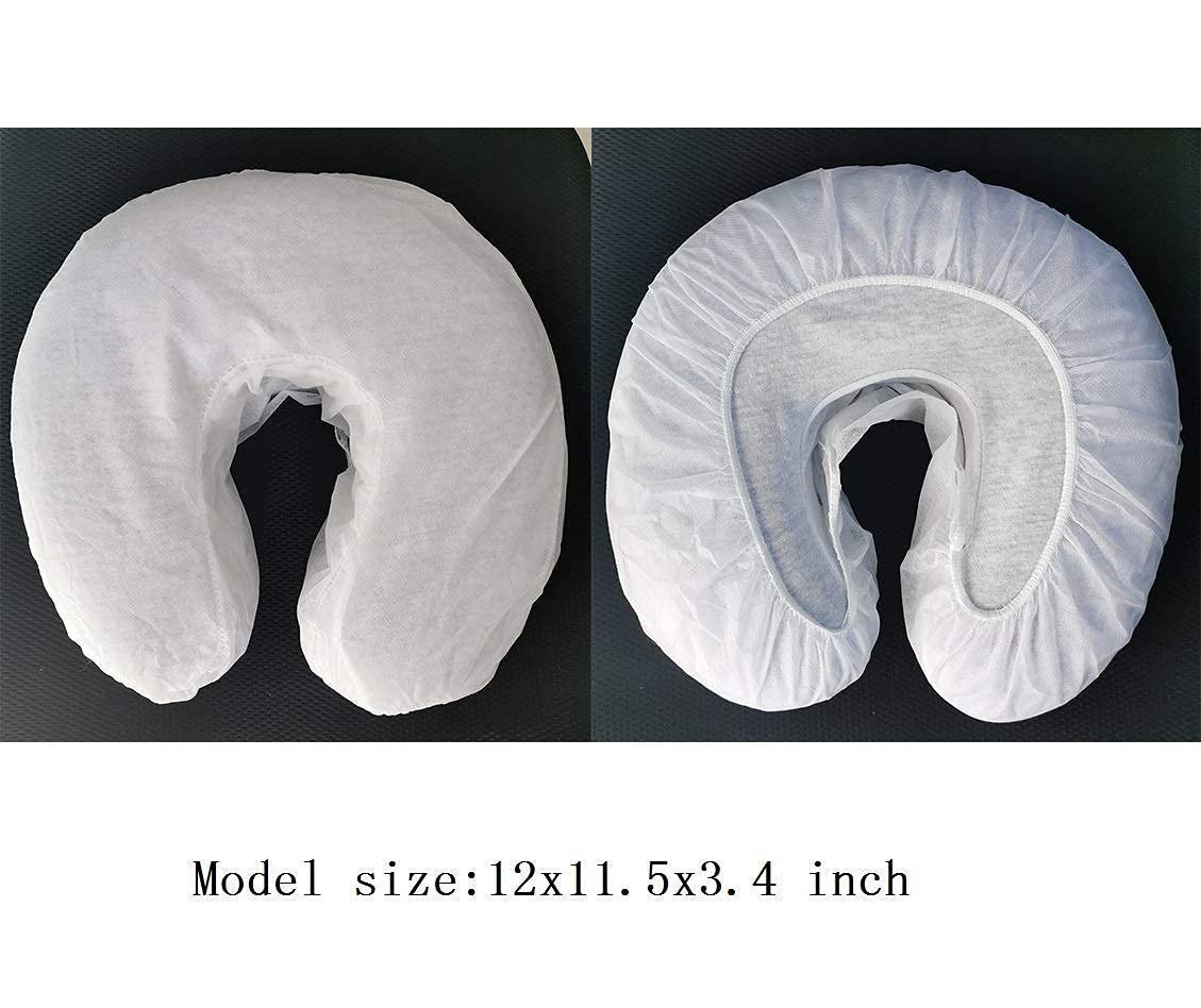 ZMDREAM Pack of 95 Fitted Massage Table Sheets and Disposable Fitted Headrest Covers White