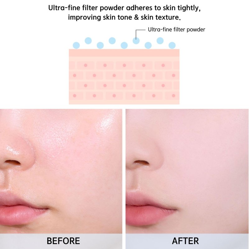 BBIA EAU Powder Pact - Pressed Powder Compact for Blurring & Oil Control | 01 Pure White, 4 Colors Available
