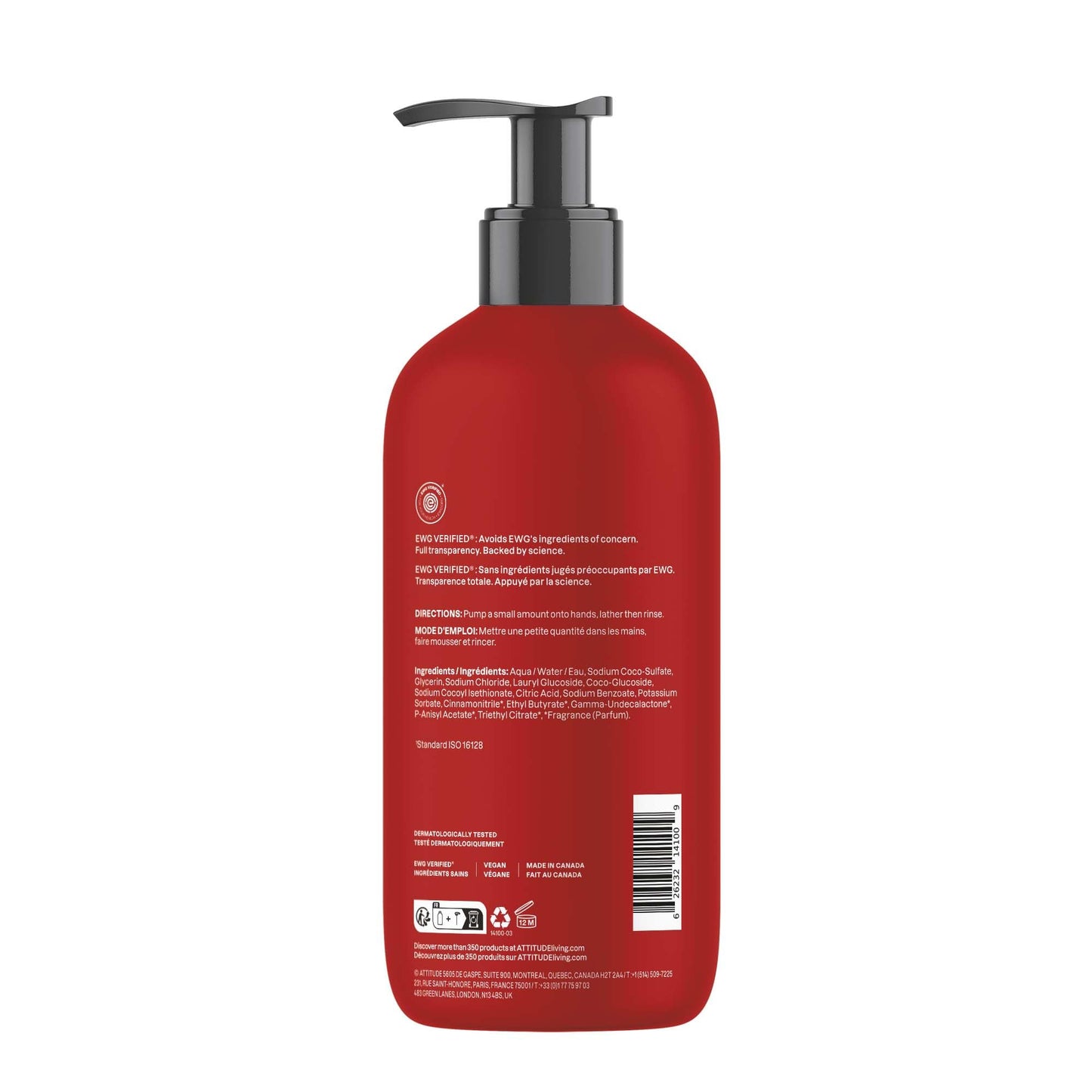 ATTITUDE Limited Edition Liquid Hand Soap, EWG Verified, Plant and Mineral-Based, Vegan Personal Care Products,