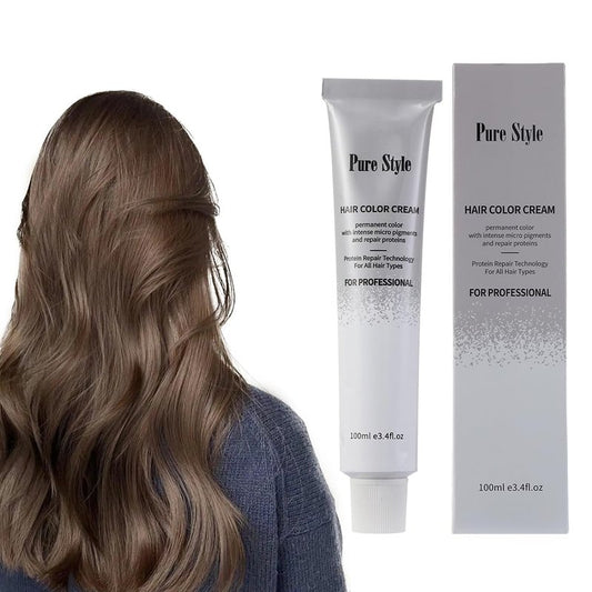 YSNSTYLE-PureStyle 3.4 fl oz(100ml) Hair Color Cream, Ammonia-Low Permanent Hair Dye with Nourishing, Lightest Neutral Brown Long-Lasting Fade-Resistant Color, At-Home Salon Quality Hair Coloring