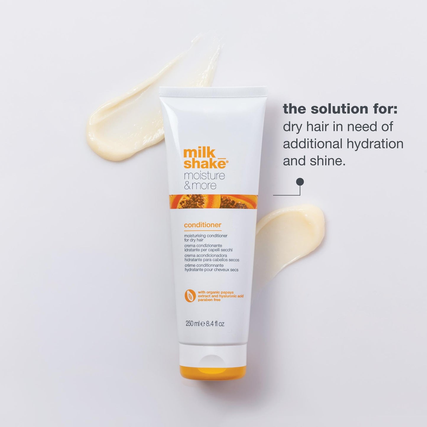 milk_shake moisture & more conditioner | creamy formula to hydrate and soften dry hair | for smoother, shinier, easy-to-manage hair | 8.1 fl oz